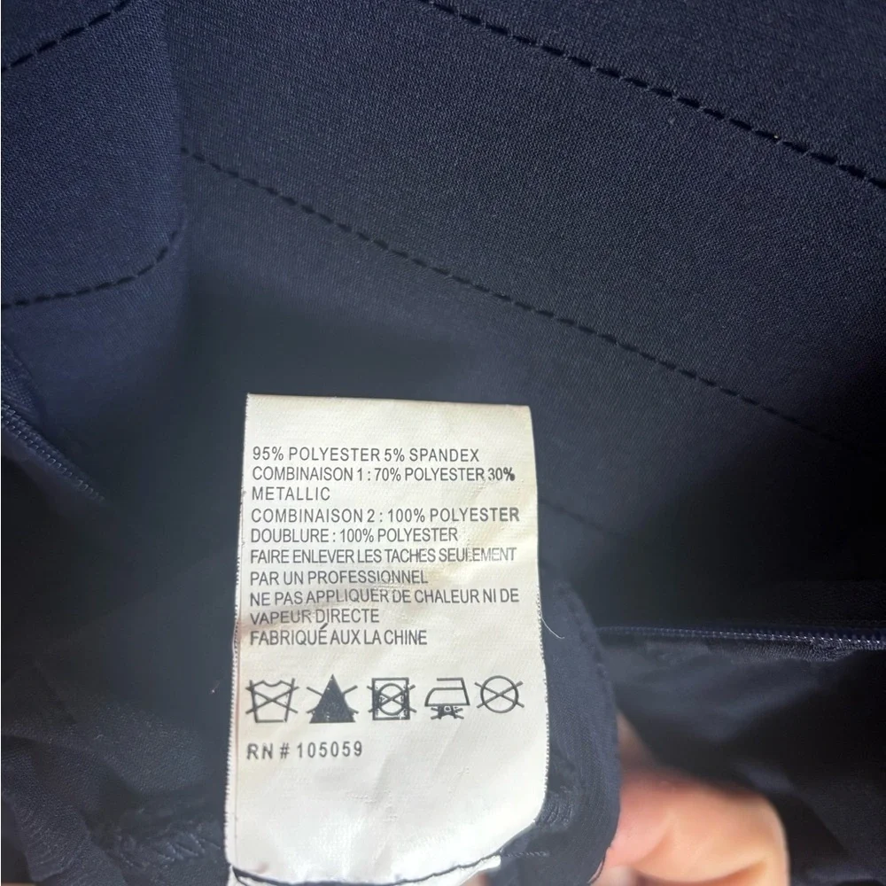 Xscape Navy Blue Lace Cap Sleeve Bodycon Jersey Special Occasion Sheath Dress 10 - Picture 12 of 12